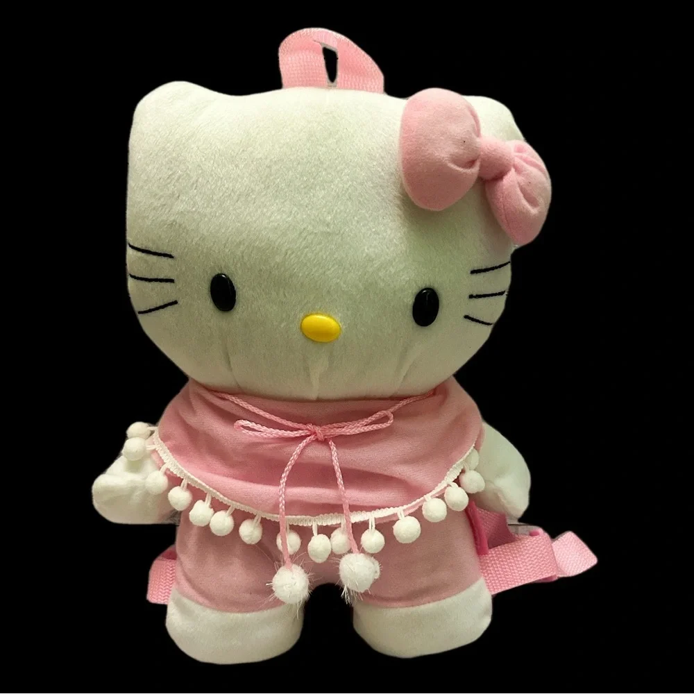 Hello Kitty Pink and White Plush Backpack Girls